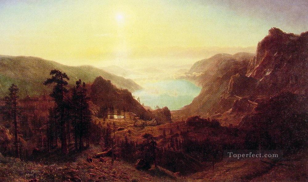 Donner Lake from the Summit Albert Bierstadt Mountain Oil Paintings